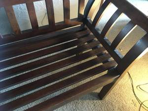 lot 9 image: Curved Arm Hall Bench wCushion