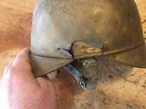 lot 13 image: Antique German Firefighters Helmet