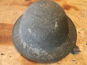 lot 14 image: Old Steel Military Helmet wIntact Liner #1