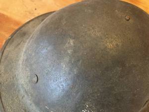 lot 15 image: Old Steel Military Helmet wIntact Liner #2