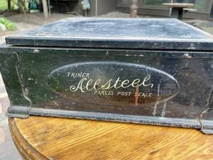 lot 77 image: Very Cool Antique ALLSTEEL Postage Scale wBrass Hardware