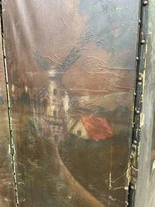 lot 87 image: Early Painted Room Divider Screen AS IS