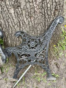 lot 94 image: Early Antique Heavy Iron Park Bench Ends