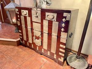 lot 101 image: Great Antique Chinese Chest w Adornments