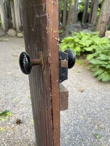 lot 120 image: Neat old Antique Wooden Door wHardware - 52 x 24