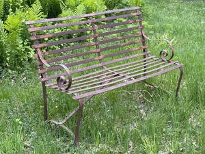 lot 100 image: Vintage Iron Park Bench #2