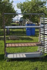 lot 33 image: Wide Adjustable Castor shelf rack