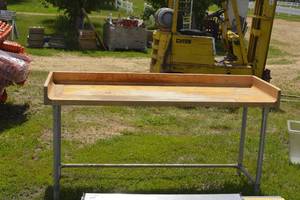 lot 145 image: wooden Butchers Block Table