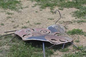 lot 162 image: Roughly 11 ft lady bug garden stake
