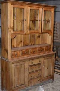 lot 36A image: Beautiful wood hutch with multiple drawers