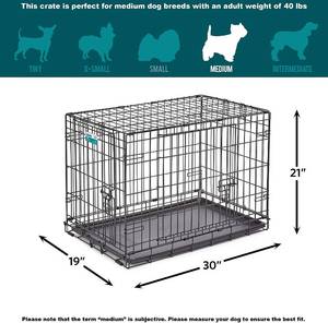 lot 130 image: MidWest Homes Double Door Metal Dog Crate