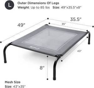 lot 108 image: Bedsure Elevated Dog Bed Cot with No-Slip Feet,