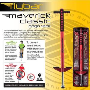 lot 43 image: Flybar Foam Maverick Pogo Stick, Ages 5, RedBlack