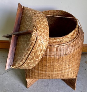 Wonderful Wood n Wicker Lidded Basket