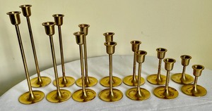 Assortment of Brass Candle Holders