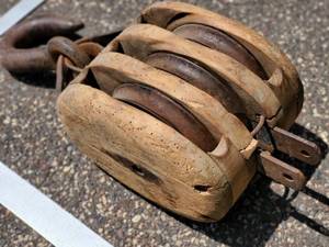 Vintage 20 Large Wooden Pulley