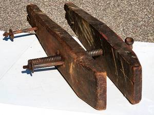 Large Vintage Woodworking Clamp Wall Decor