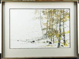 lot 67 image: Untitled (Aspen Snow Scene), Ed Jagman Watercolor