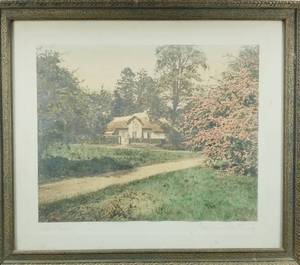 lot 28 image: The Nest, Wallace Nutting Colored Photo