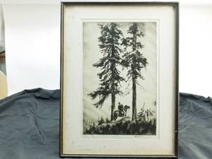 lot 26 image: Twin Pines, Levon West Etching