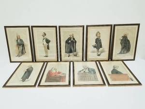 lot 18 image: Group of 9 Vanity Fair Lawyer Related Prints ca. 1870s