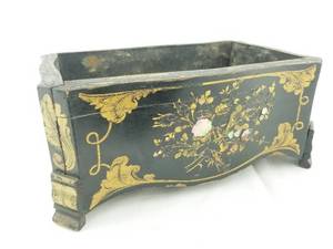 lot 55 image: French Lacquer Wood PlanterBox