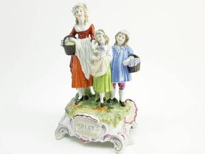 lot 94 image: Dresden Figurine of a Woman and 2 Girls