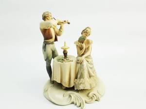 lot 95 image: A. Borsato Figurine of Woman and Violin Player