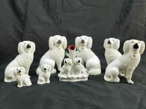 lot 102 image: Group of Staffordshire Ceramic Poodles