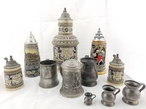 lot 35 image: Group of 11 Beer Steins