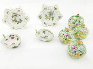 lot 125 image: Group of 8 Herend Porcelain Items