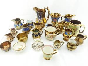 lot 37 image: Mixed English Ceramics with Copper Embellishments