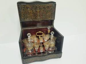 lot 148 image: 19th Century Bohemian and Boulle Tantalus Drinking Set