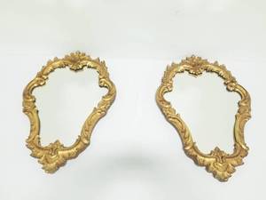 lot 150 image: Pair of Vintage Ornate Gold Mirrors
