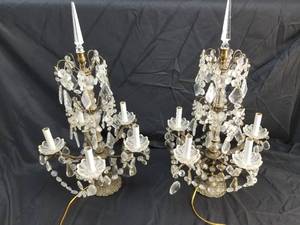 lot 163 image: Pair of Adorned Candelabra Lamps