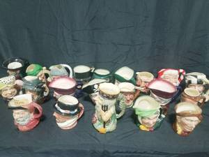 lot 174 image: Group of 21 Royal Doulton, Sandland, and Staffordshire Large Toby Jugs