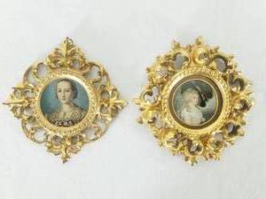 lot 137 image: 2 Framed Miniatures, A Portrait and a Print