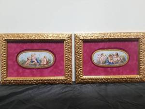 lot 140 image: Pair of Framed Porcelain Plaques
