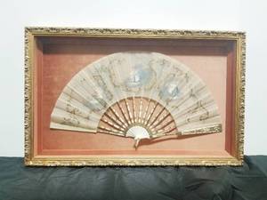 lot 145 image: Framed Royal Hand Fan