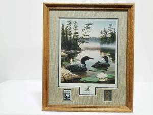 lot 78 image: Boundary Waters (Loons), Leo Stans Print