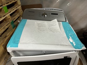 lot 2 image: Freight Damaged 7.4 cu. ft. Electric Dryer with Steam Sanitize in White