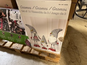 lot 4 image: Set of 3 HOLIDAY GNOMES WOBBLING 21, 28 & 29 CHRISTMAS DECORATION - Like New Open Box