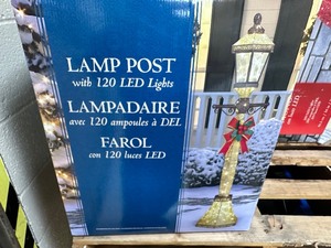 lot 25 image: Indoor  Outdoor 7 LED Lamp Post with 150 Warm LED Lights - Open Box Like New