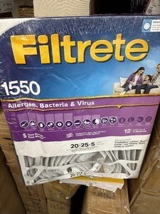 lot 27 image: 2 Pack Like New - Slight Damage 3M Filtrete 1550 20x25x5 Furnace Filters - Trionairbear Lennox Bryant Carrier Totaline Media Air Cleaners