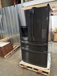 lot 39 image: Repair or Parts - Kenmore Elite Smart 4-Door French Door Refrigerator 72797 29.5 Cu. Ft. With Internal Cameras And Thawing Drawer - Black Stainless Steel