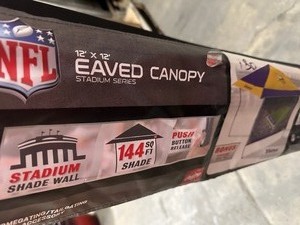 lot 14 image: New Rawlings NFL Minnesota Vikings Stadium Series 12 x 12 Eaved Canopy and Shade Wall