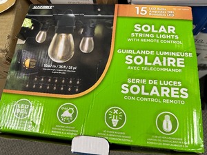 lot 75 image: Outdoor Sunforce 35 Solar LED String Lights with Remote Control - Open Box Very Good  Like New