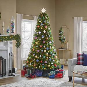 lot 21 image: New Home Accents Holiday 7.5 ft. Pre-Lit LED Westwood Fir Artificial Christmas Tree with 650 Warm White Micro Fairy Lights