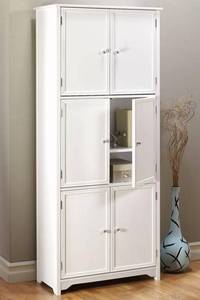 lot 50 image: New Home Decorators Collection Bradstone White 6 Door Storage Cabinet