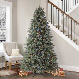 lot 56 image: New 7.5 ft Pre-Lit Aspen Artificial Christmas Tree, 1850 Color Changing Radiant Micro LED Lights - 1487014